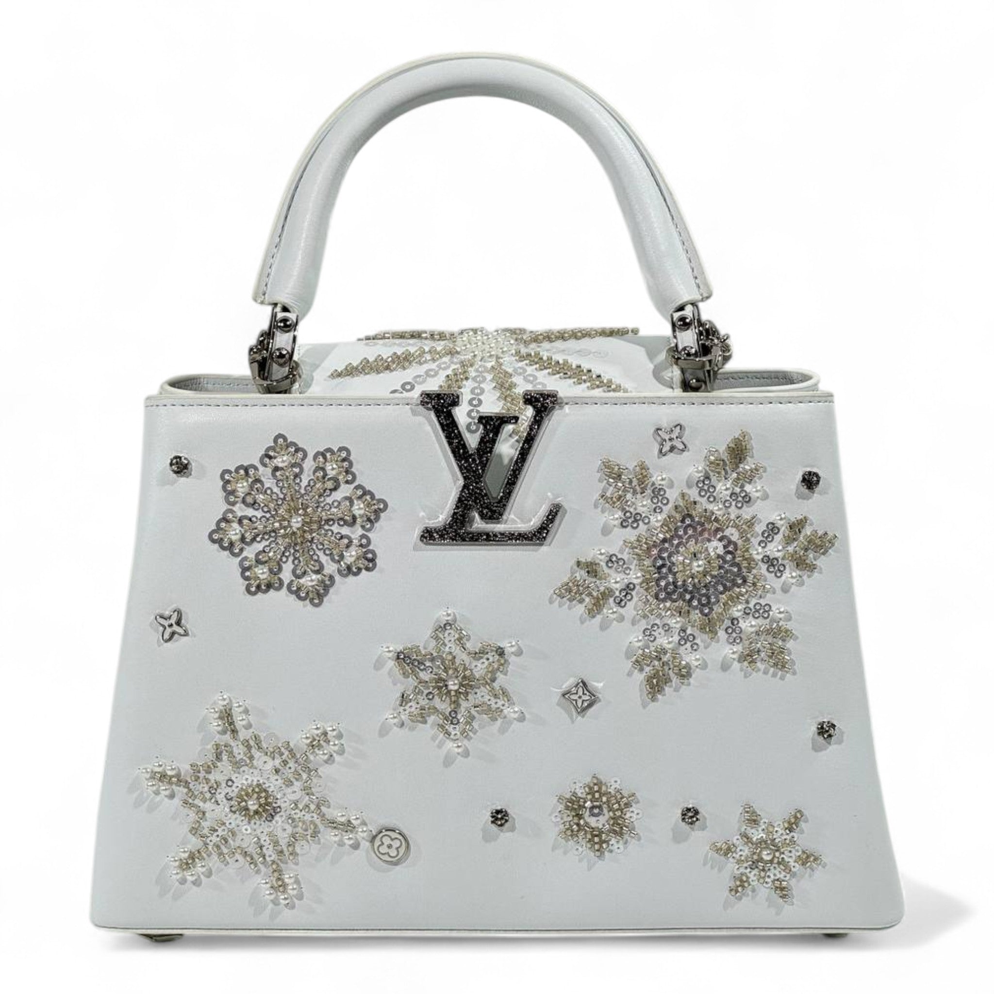 ✨ Louis Vuitton White Snowflake Crystal Capucines – Limited Winter Edition ✨