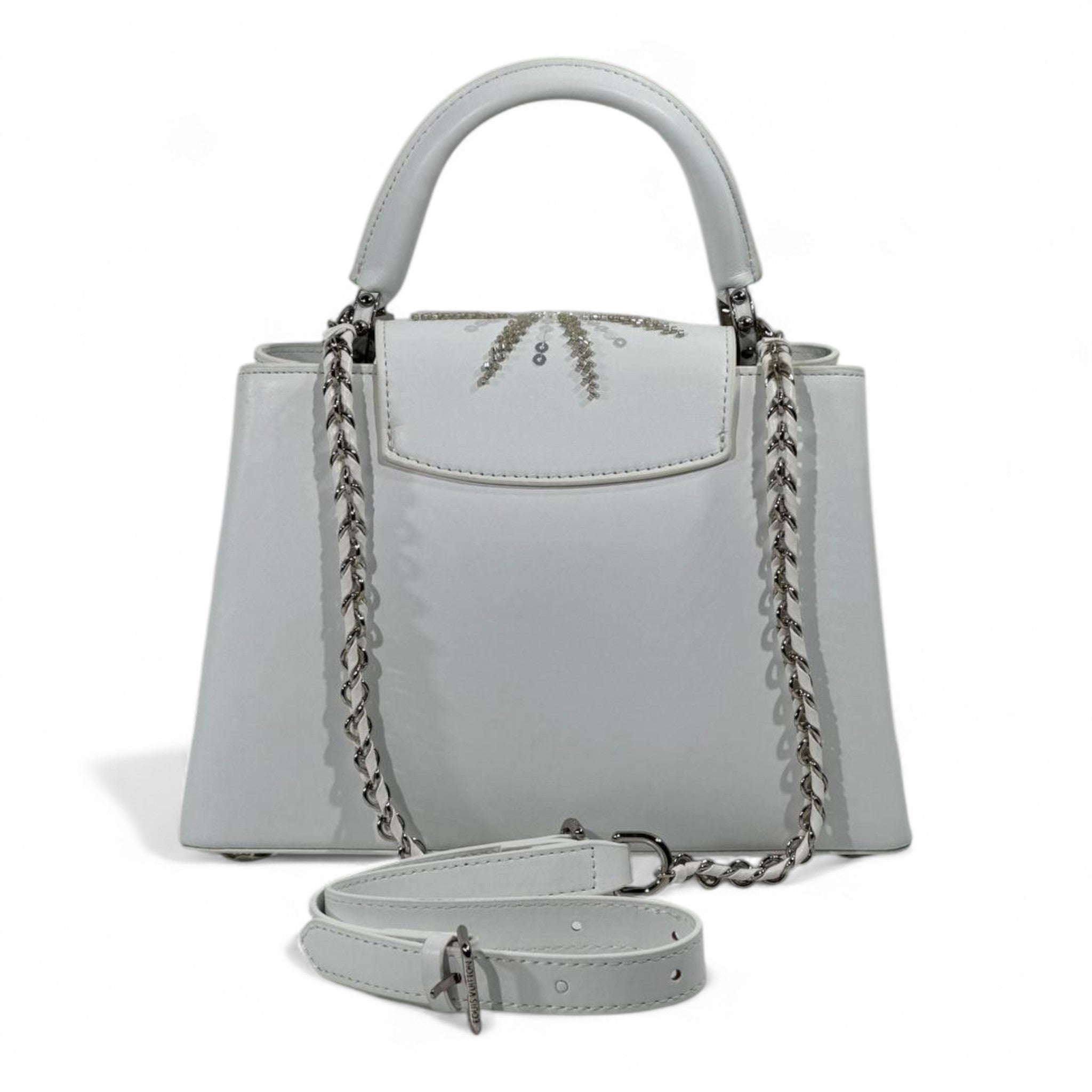 ✨ Louis Vuitton White Snowflake Crystal Capucines – Limited Winter Edition ✨