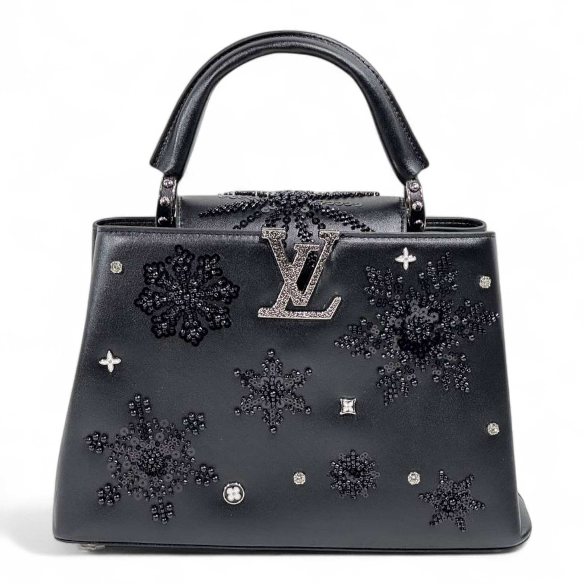 ✨ Louis Vuitton Black Crystal Snowflake Capucines – Limited