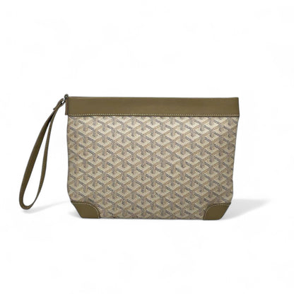 ✨ Goyard-Inspired Premium Canvas Wristlet – Taupe Monogram Edition ✨