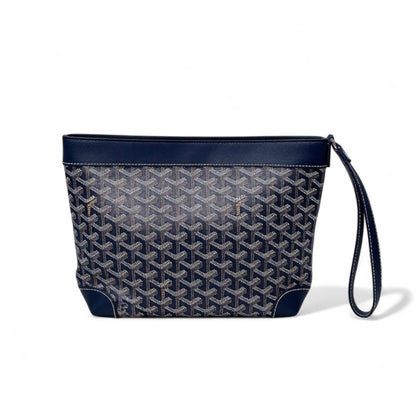 ✨ Goyard-Style Navy Wrist Pouch – Premium Monogram Edition ✨