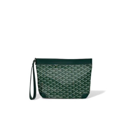 ✨ Goyard-Inspired Green Monogram Wristlet Pouch – Luxury Edition ✨