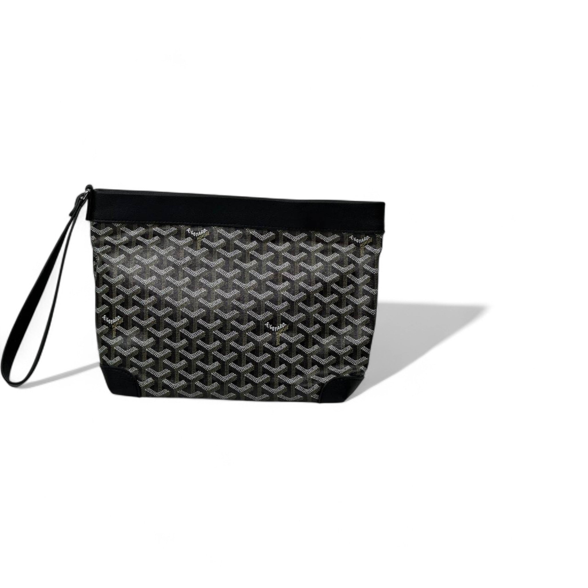 ✨ Goyard-Style Wristlet Pouch – Black Edition ✨
