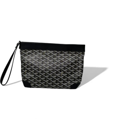 ✨ Goyard-Style Wristlet Pouch – Black Edition ✨
