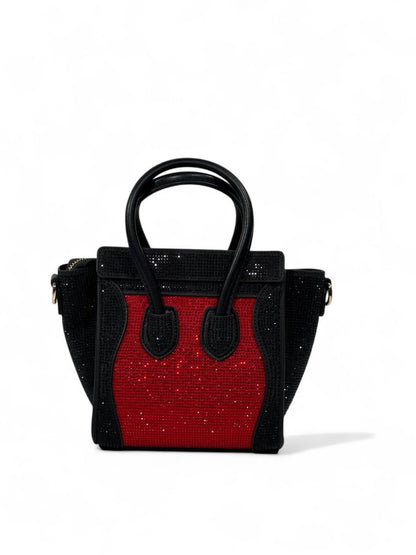 ✨ Céline Nano Luggage – Red & Black Crystal Edition ✨