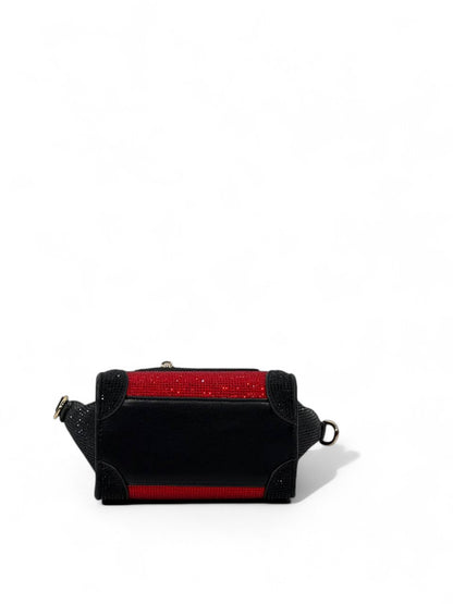 ✨ Céline Nano Luggage – Red & Black Crystal Edition ✨