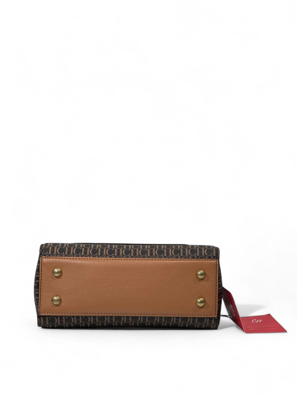 ✨ Carolina Herrera CH Monogram Top Handle Bag – Classic Tan Edition ✨