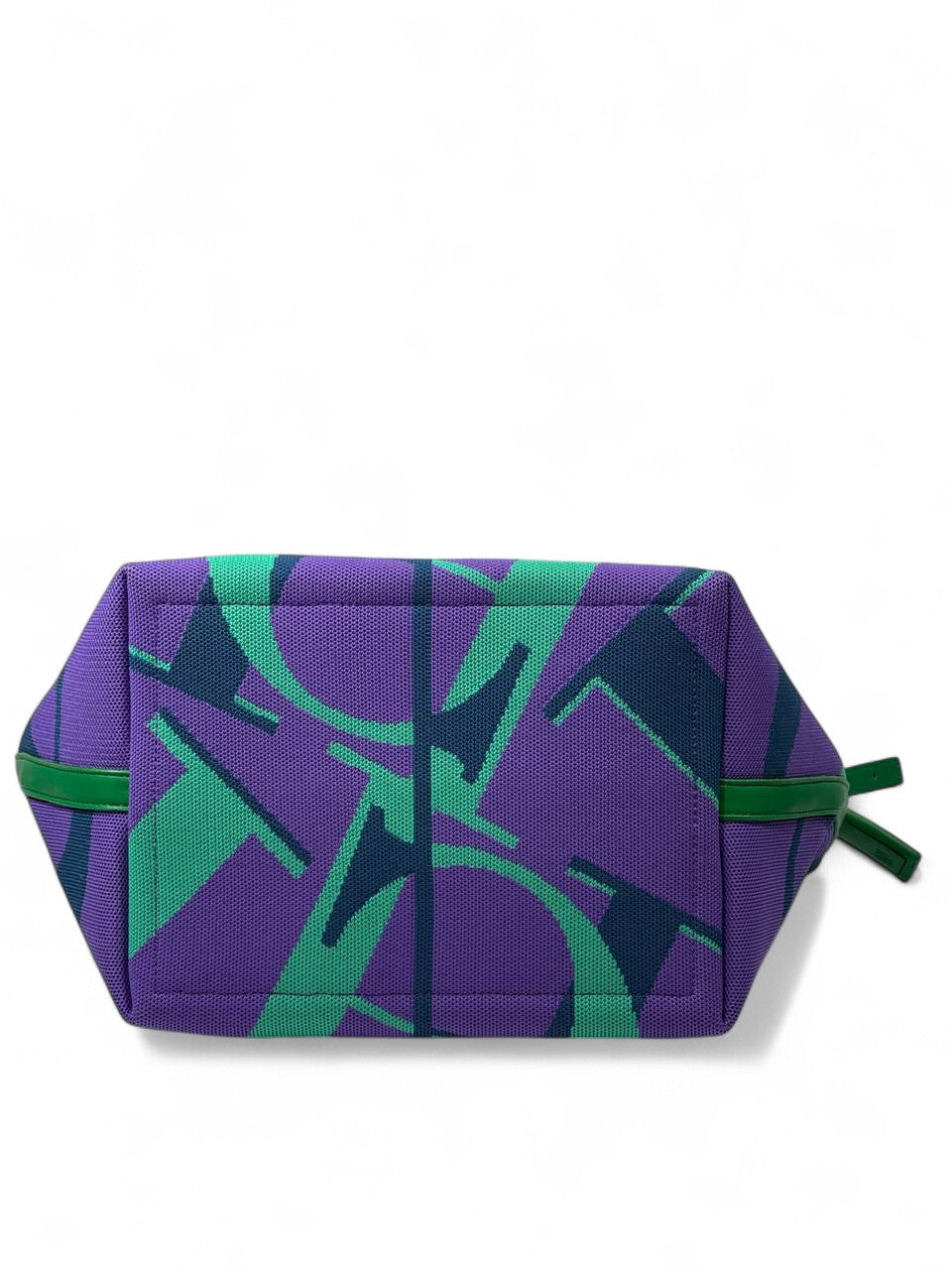 ✨ Carolina Herrera Graphic Canvas Tote – Green & Purple Edition ✨