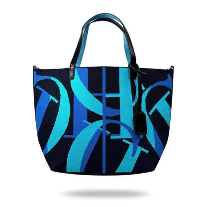 ✨ Carolina Herrera CH Logo Tote – Blue Graphic Edition ✨