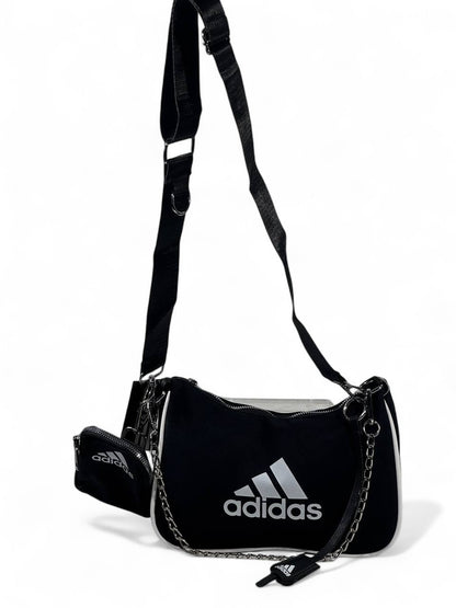 Adidas Urban Street Chain Bag ✨🖤 | Multi-Pocket Crossbody for Everyday Style
