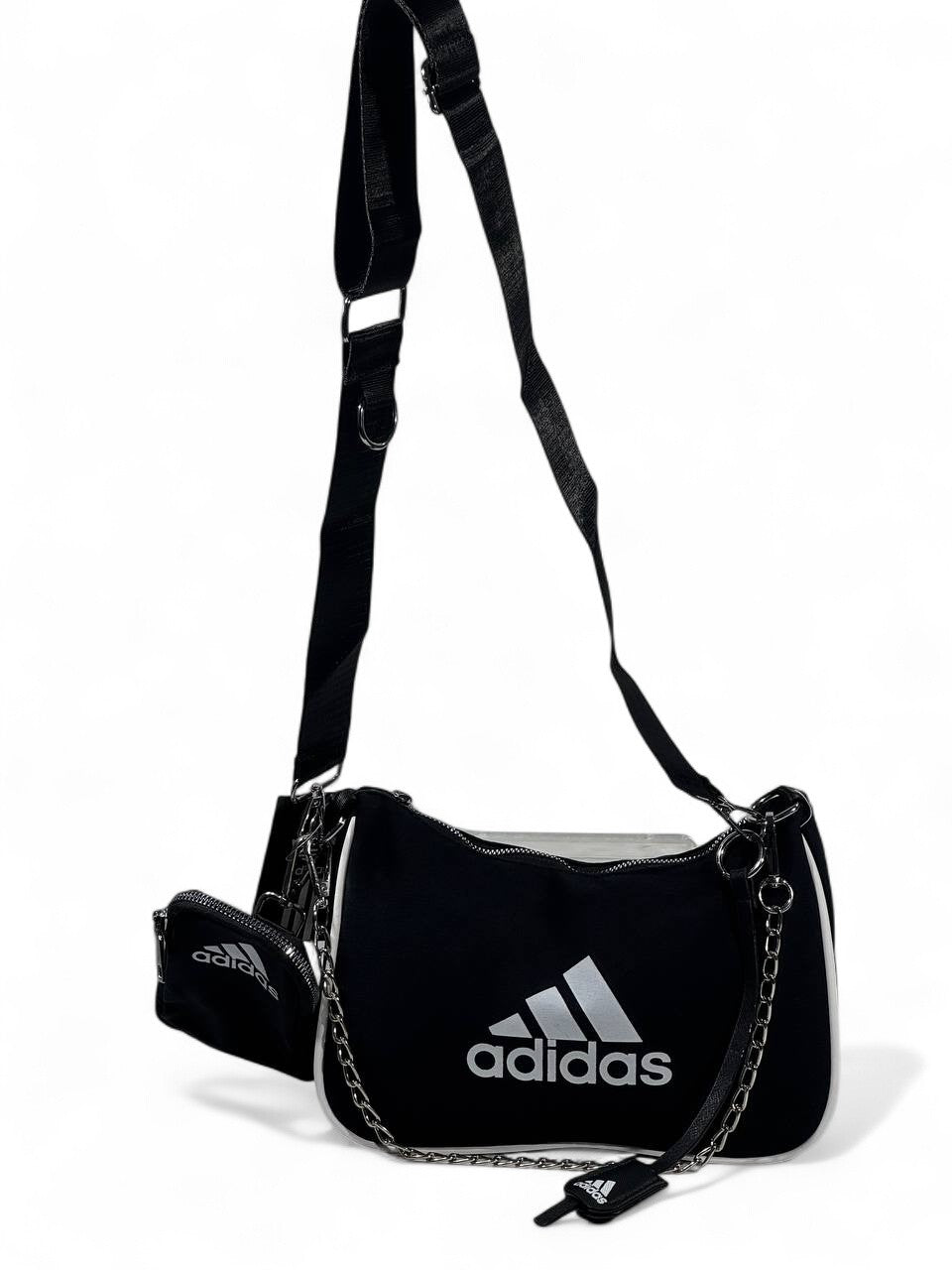 Adidas Urban Street Chain Bag ✨🖤 | Multi-Pocket Crossbody for Everyday Style