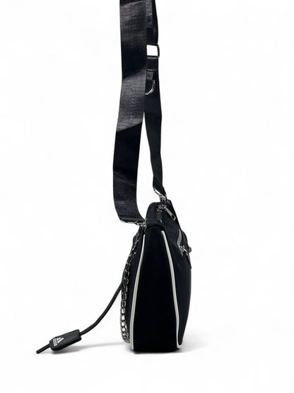 Adidas Urban Street Chain Bag ✨🖤 | Multi-Pocket Crossbody for Everyday Style