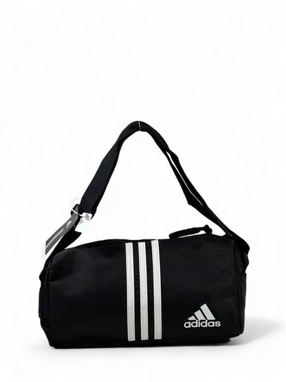 🔥 Adidas Classic Black Mini Duffel – 3-Stripes Sports Bag