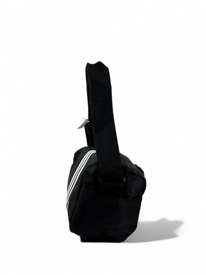 🔥 Adidas Classic Black Mini Duffel – 3-Stripes Sports Bag