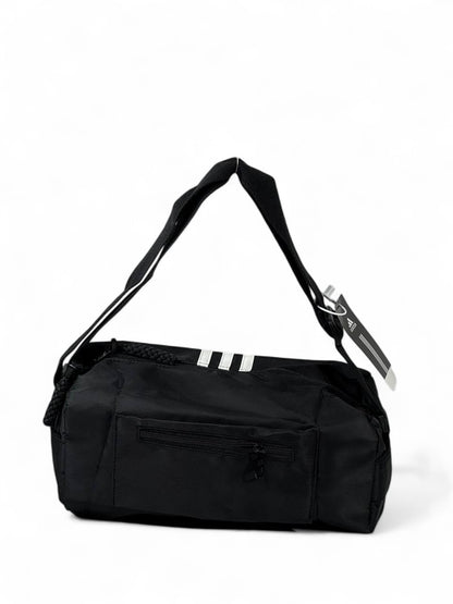 🔥 Adidas Classic Black Mini Duffel – 3-Stripes Sports Bag