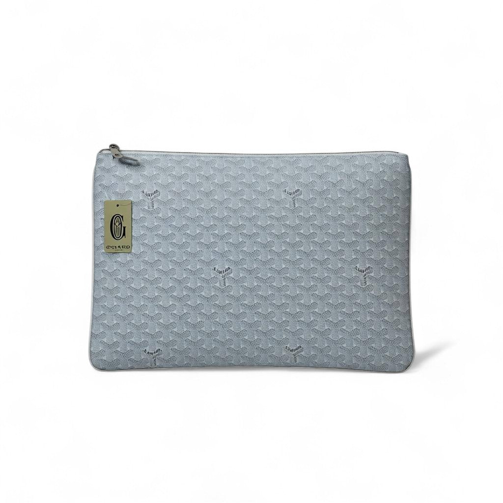 ✨ Goyard-Inspired Luxury Flat Pouch – Ice Monogram Clutch