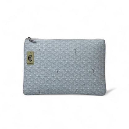 ✨ Goyard-Inspired Luxury Flat Pouch – Ice Monogram Clutch