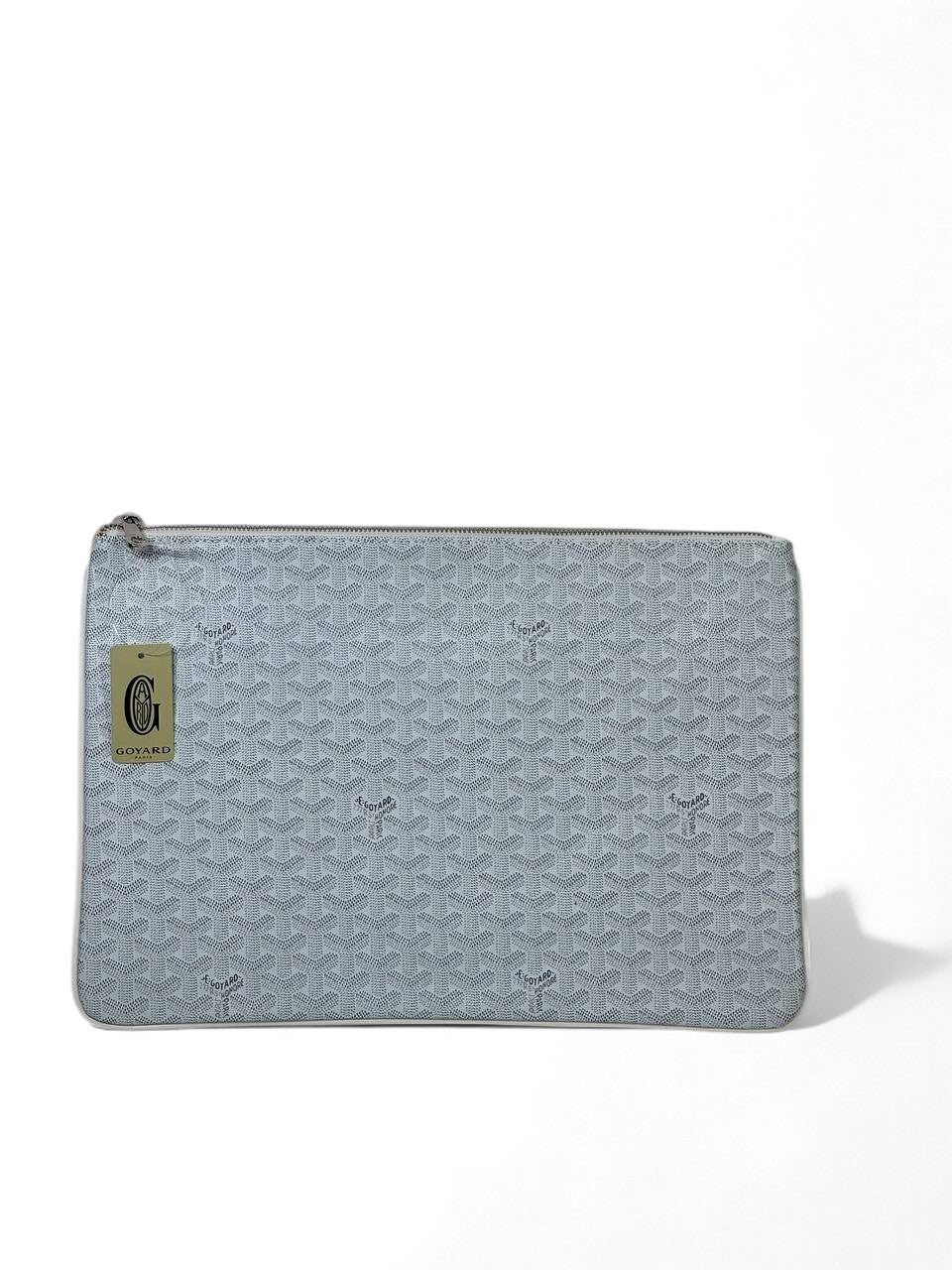 ✨ Goyard-Inspired Luxury Flat Pouch – Ice Monogram Clutch