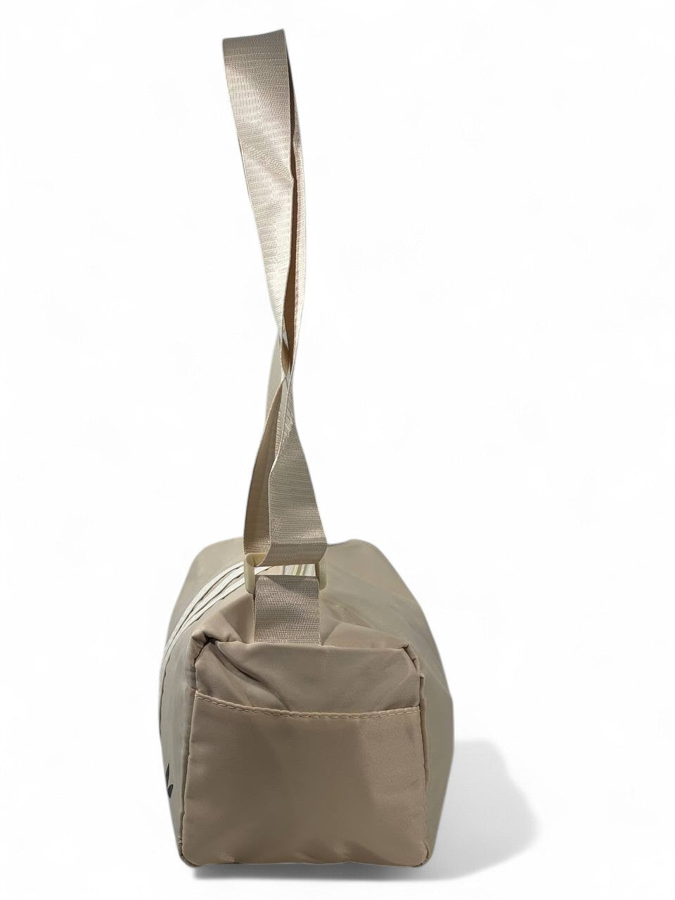 🔥 Adidas Originals Mini Duffel – Beige 3-Stripes Shoulder Bag