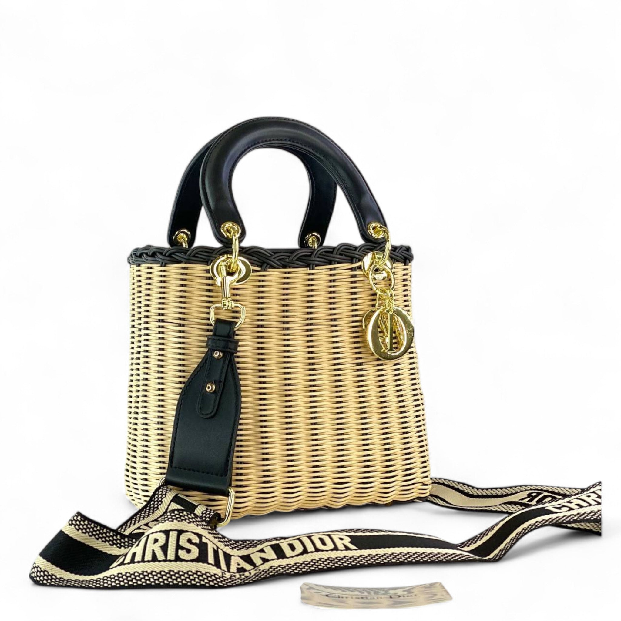 Christian Dior Wicker Lady Bag – Black & Natural Elegance 🖤🌾