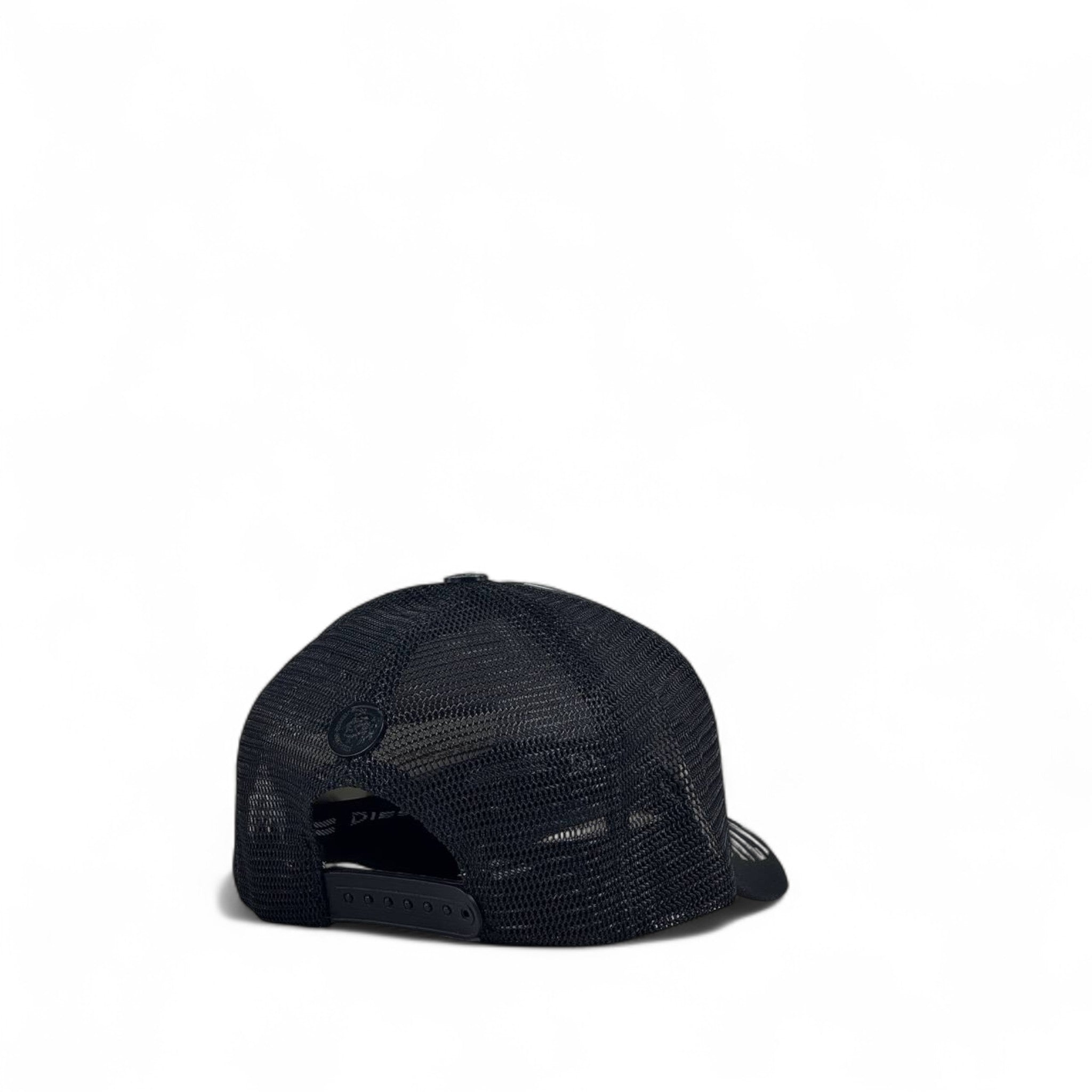 🧢 Diesel Black Trucker Cap – Iconic Mohawk Graphic | Unisex Streetwear Hat