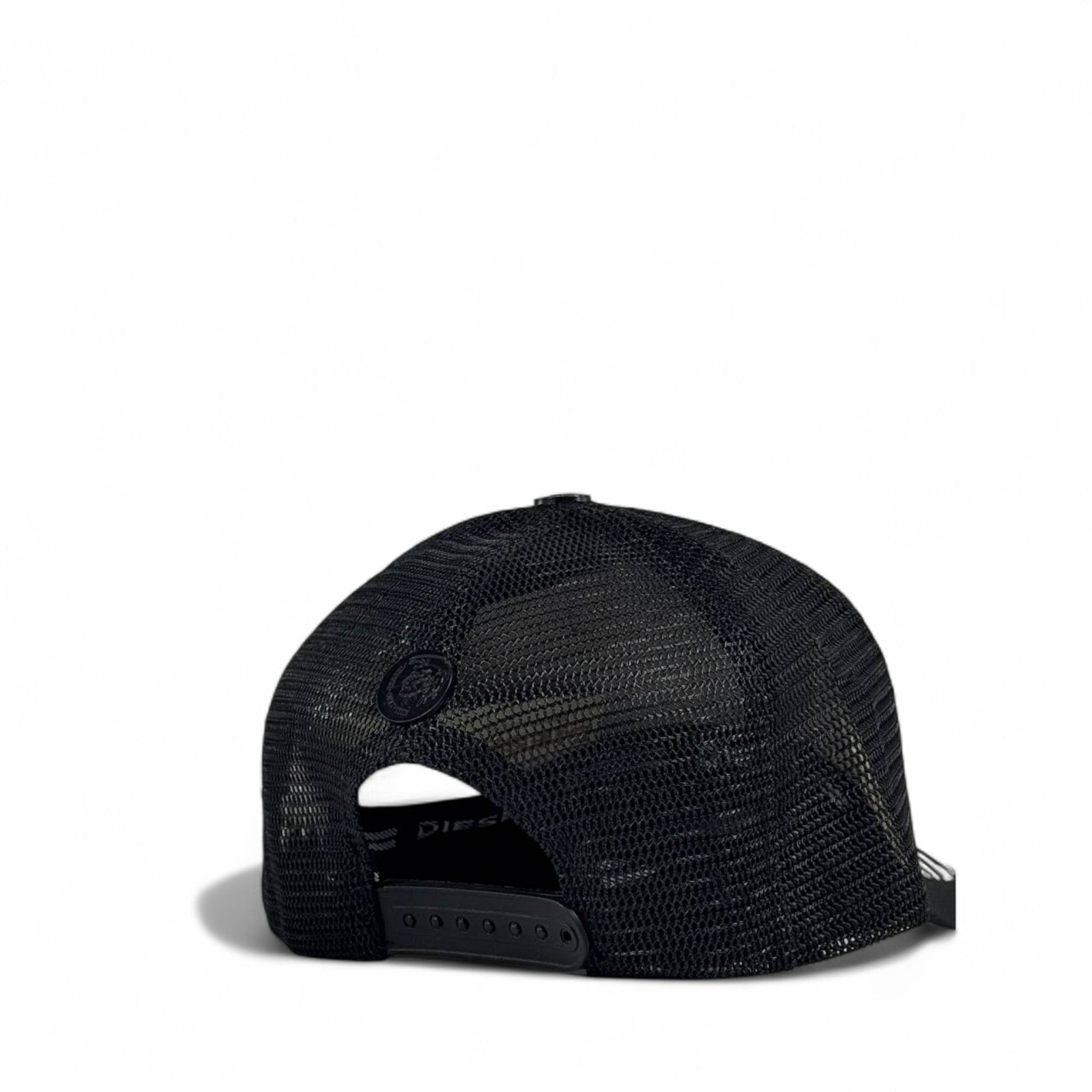 🧢 Diesel Black Trucker Cap – Iconic Mohawk Graphic | Unisex Streetwear Hat
