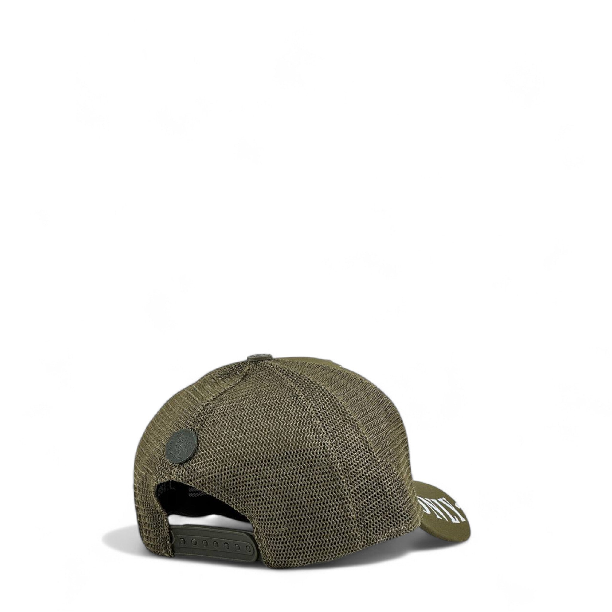 🧢 Diesel Olive Green Trucker Cap – Mohawk Graphic | Unisex Streetwear Mesh Hat