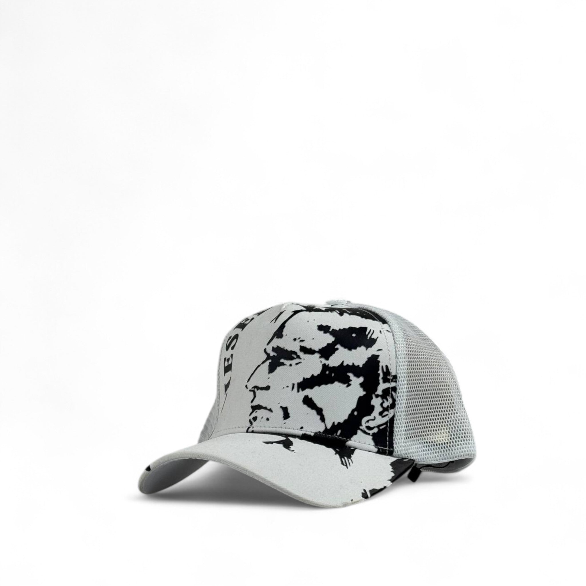 🧢 Diesel white Trucker Cap – Mohawk Graphic | Unisex Mesh Snapback