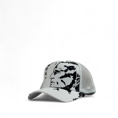 Diesel White Trucker Cap – Mohawk Graphic, Unisex Mesh Snapback