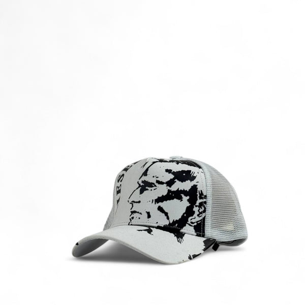 Diesel White Trucker Cap – Mohawk Graphic, Unisex Mesh Snapback