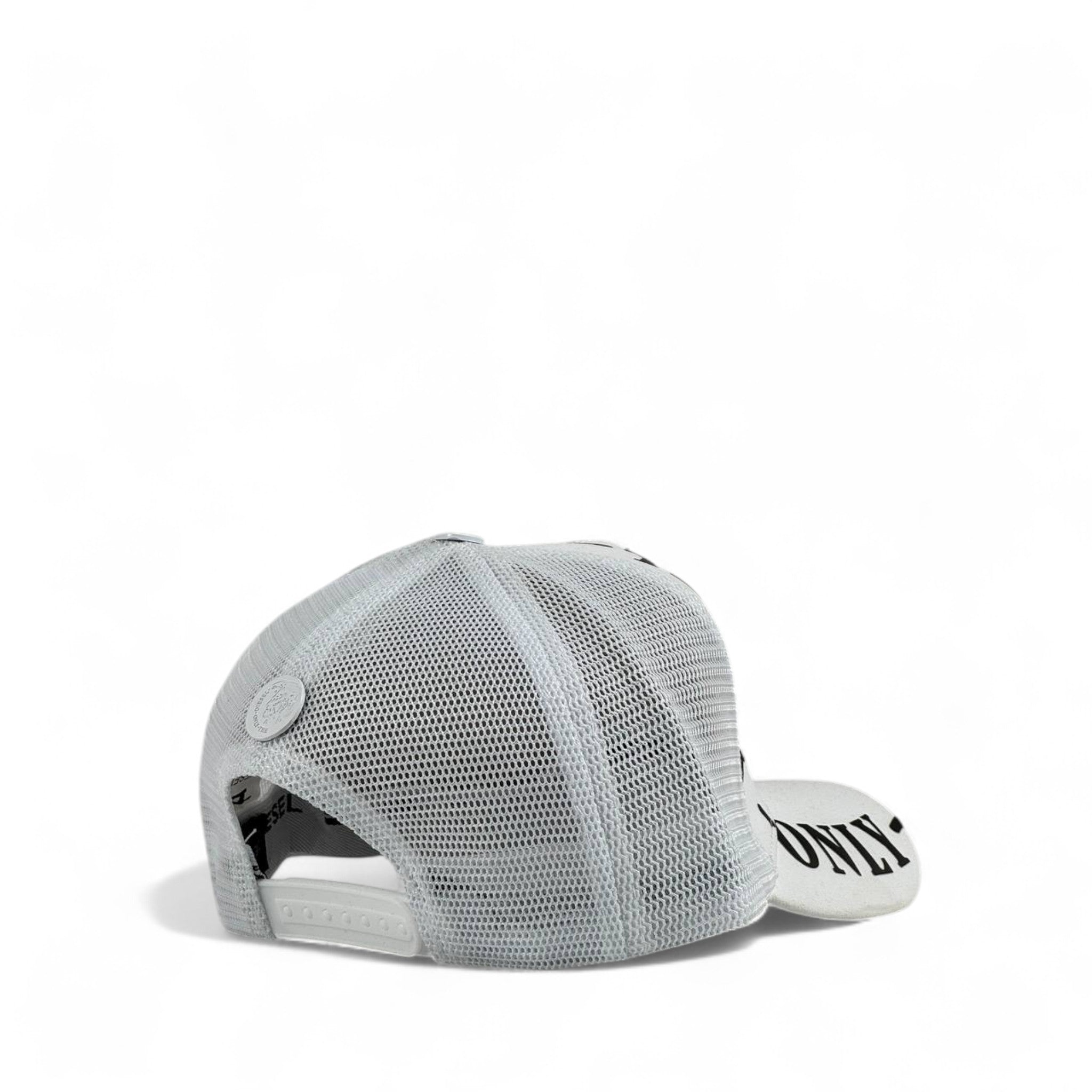 🧢 Diesel white Trucker Cap – Mohawk Graphic | Unisex Mesh Snapback