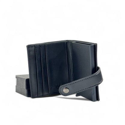 🖤 Emporio Armani Black Leather Wallet – Compact Trifold with Card Holder