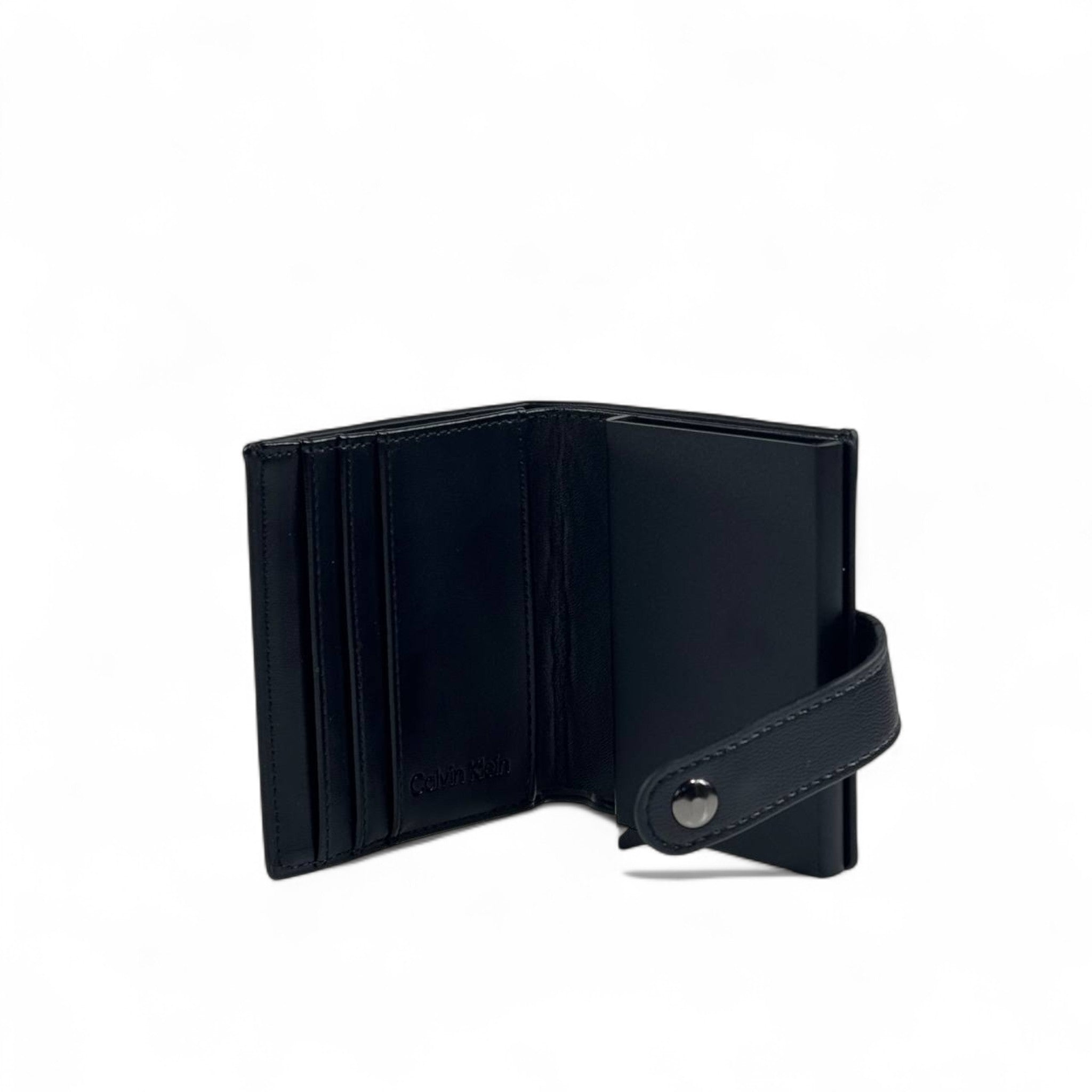 🖤 Calvin Klein Black Leather Wallet – Compact Trifold with Card Slots