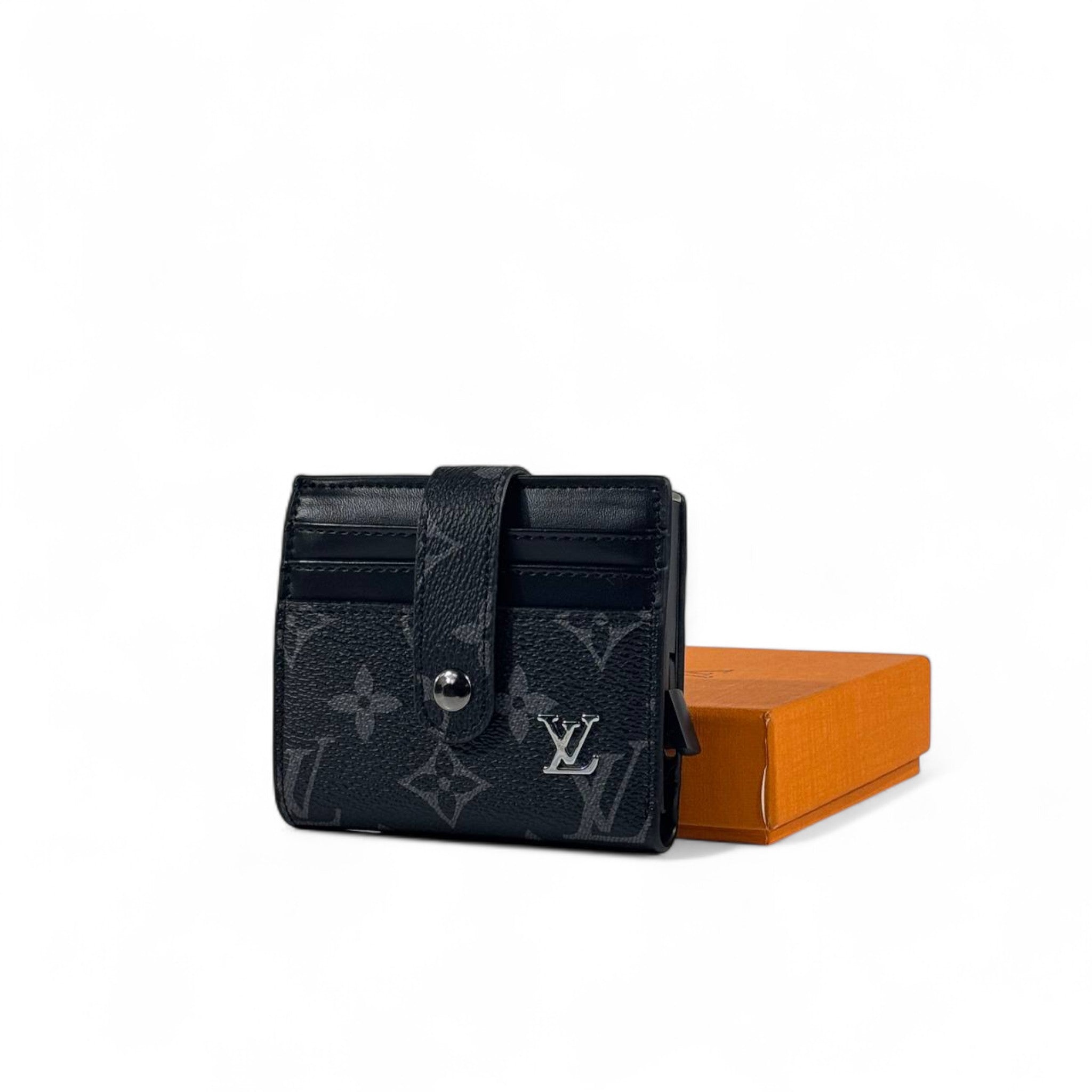 🖤 Louis Vuitton Monogram Black Wallet – Compact Leather Trifold