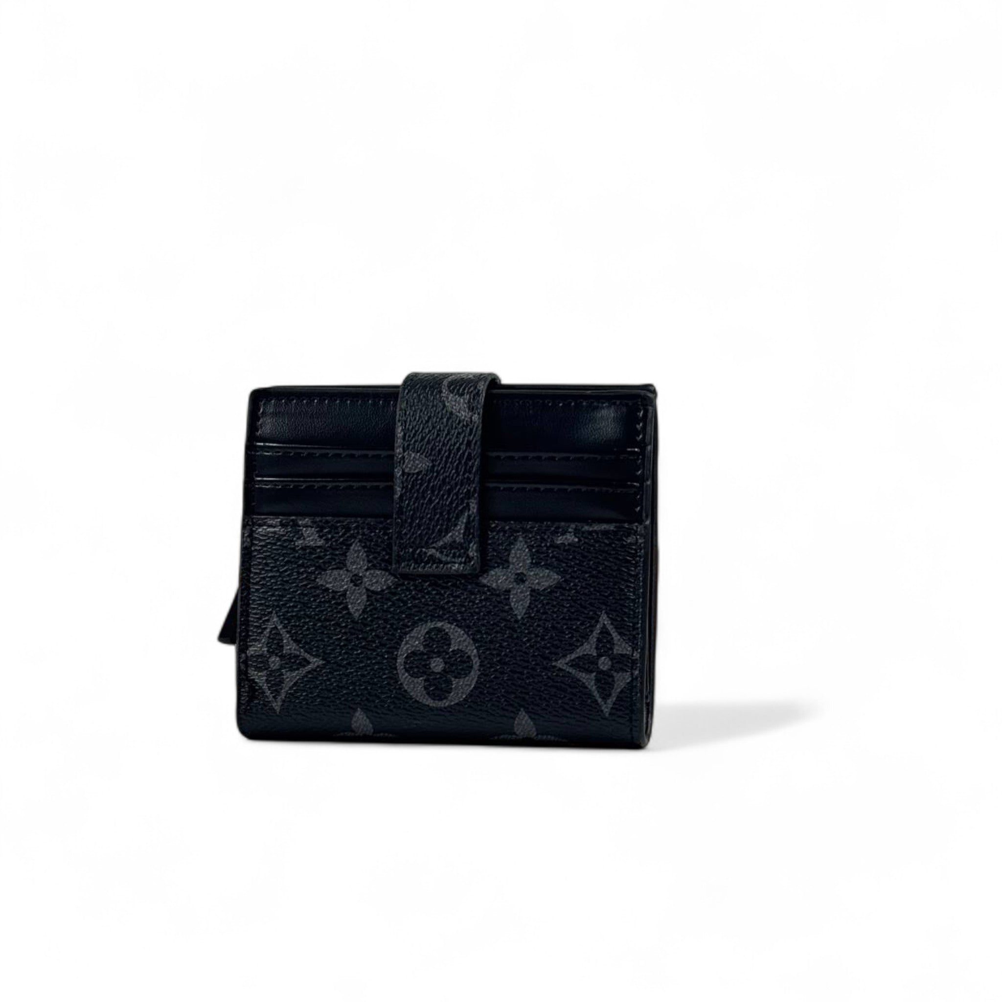 🖤 Louis Vuitton Monogram Black Wallet – Compact Leather Trifold