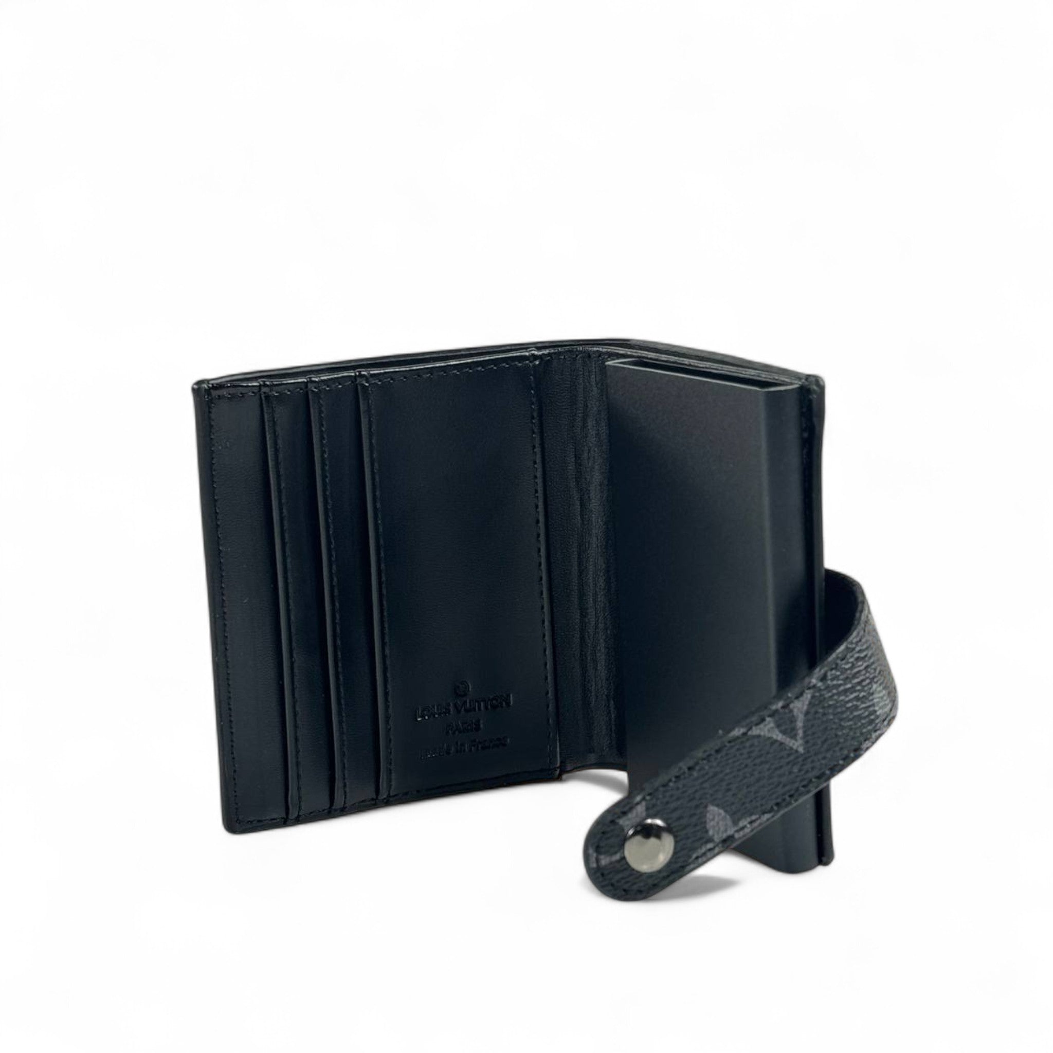 🖤 Louis Vuitton Monogram Black Wallet – Compact Leather Trifold