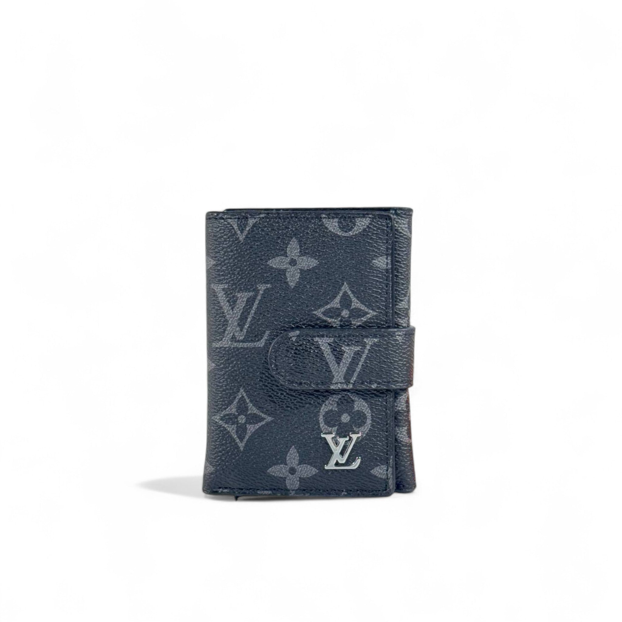 🖤 Louis Vuitton Monogram Compact Wallet – Black Leather with Flap Closure