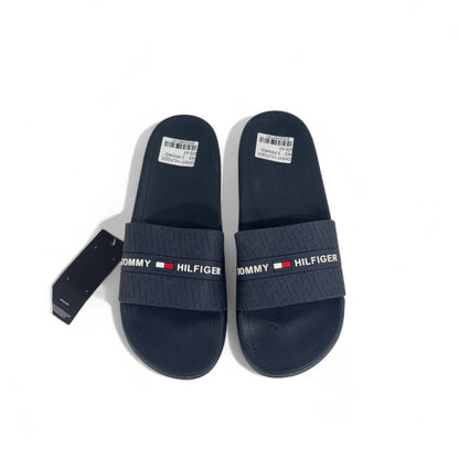 👟 Tommy Hilfiger Navy Blue Logo Slides – Unisex Summer Sandals