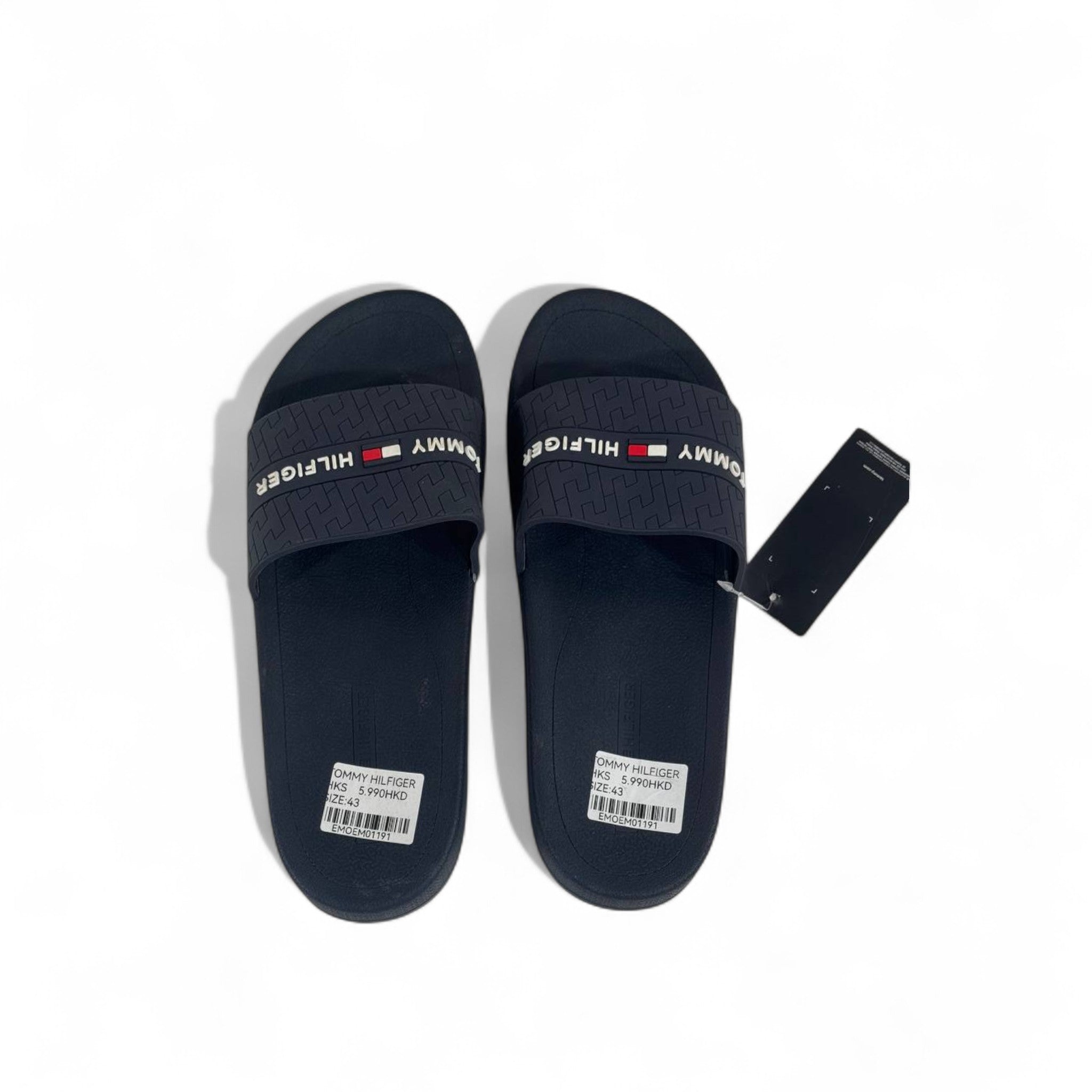 👟 Tommy Hilfiger Navy Blue Logo Slides – Unisex Summer Sandals