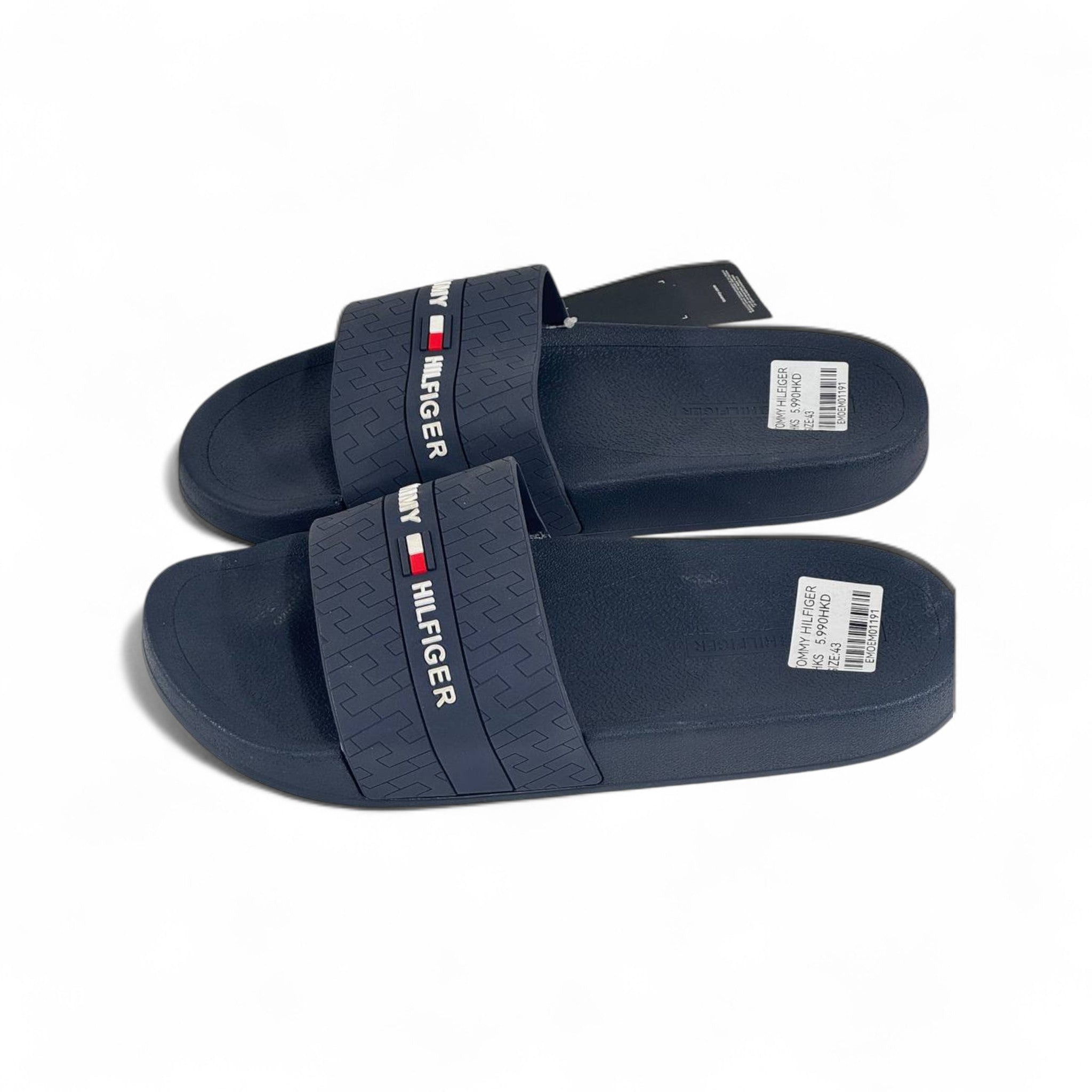 👟 Tommy Hilfiger Navy Blue Logo Slides – Unisex Summer Sandals