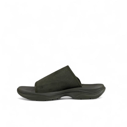 🟢 Zara Minimalist Green Suede Strap Slides – Urban Streetwear Essential