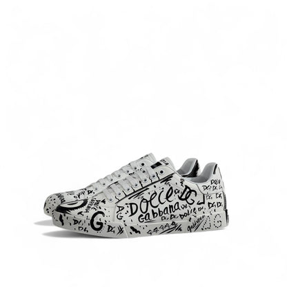 Dolce & Gabbana Graffiti Low-Top Sneakers – White/Black Limited Edition 🎨👟
