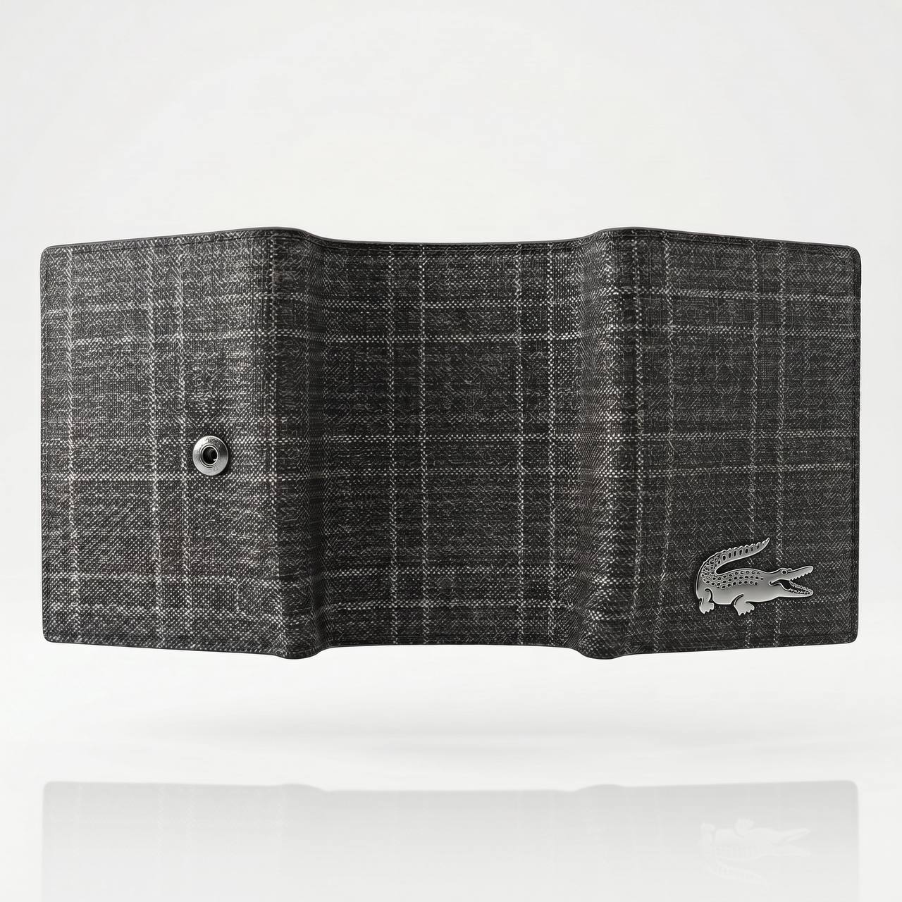 🐊 Lacoste Premium Trifold Wallet – Signature Grey Edition ✨