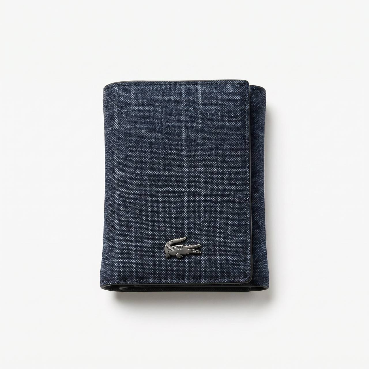 🐊 Lacoste Quilted Denim Trifold Wallet – Premium Everyday Elegance