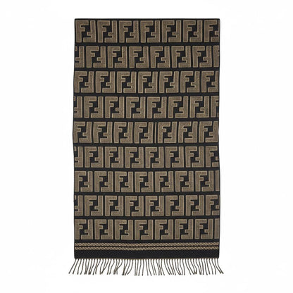 Fendi Inspired Double-Face Luxury Scarf – Reversible Monogram Edition 🧣✨ (Unisex Premium Winter)