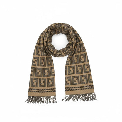 Fendi Inspired Double-Face Luxury Scarf – Reversible Monogram Edition 🧣✨ (Unisex Premium Winter)