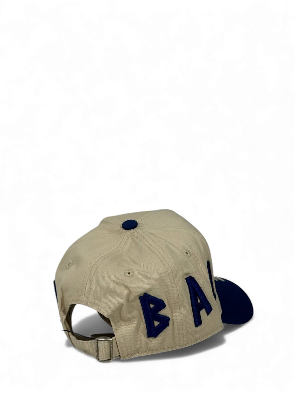 Balenciaga Two-Tone Luxury Cap – Beige & Navy Edition 🧢💙 (Premium Unisex Style)
