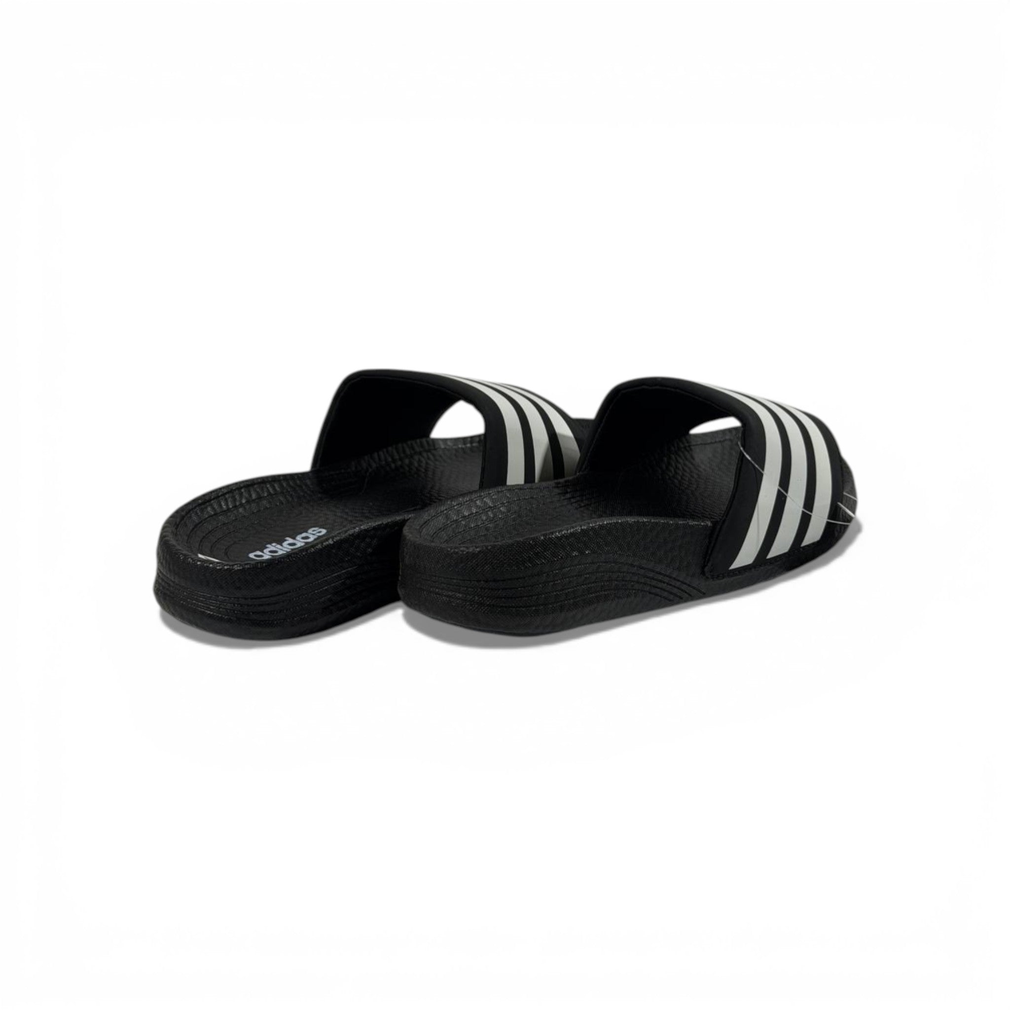 ⚫ Adidas Slides – Black & White Stripes Edition 🤍🔥