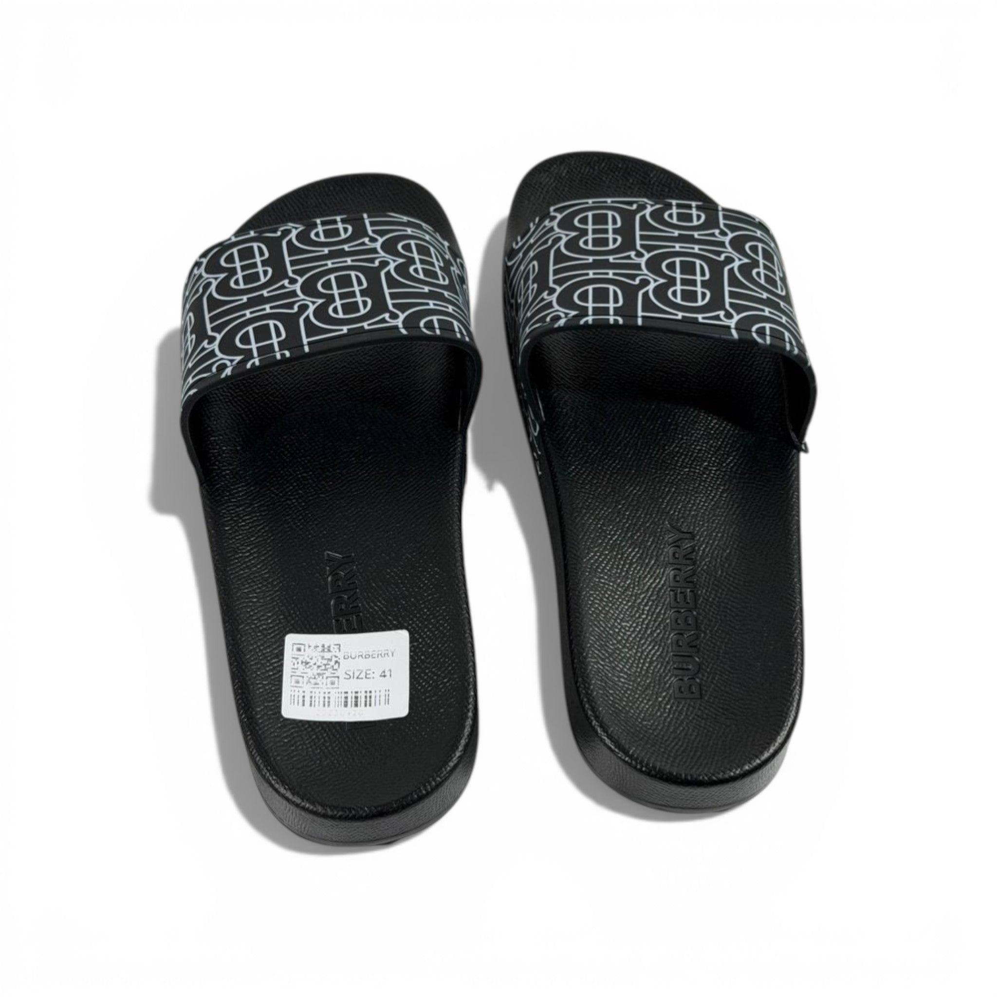 ⚫ Burberry Monogram Slides – Black Signature Edition 🖤✨
