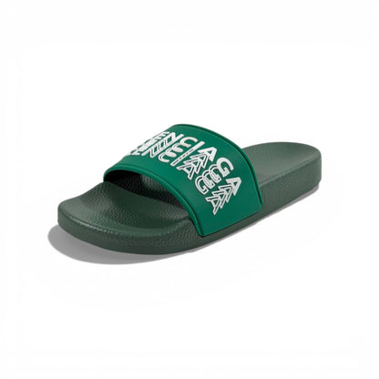 🟢 Balenciaga Slides – Green Logo Edition 🤍✨